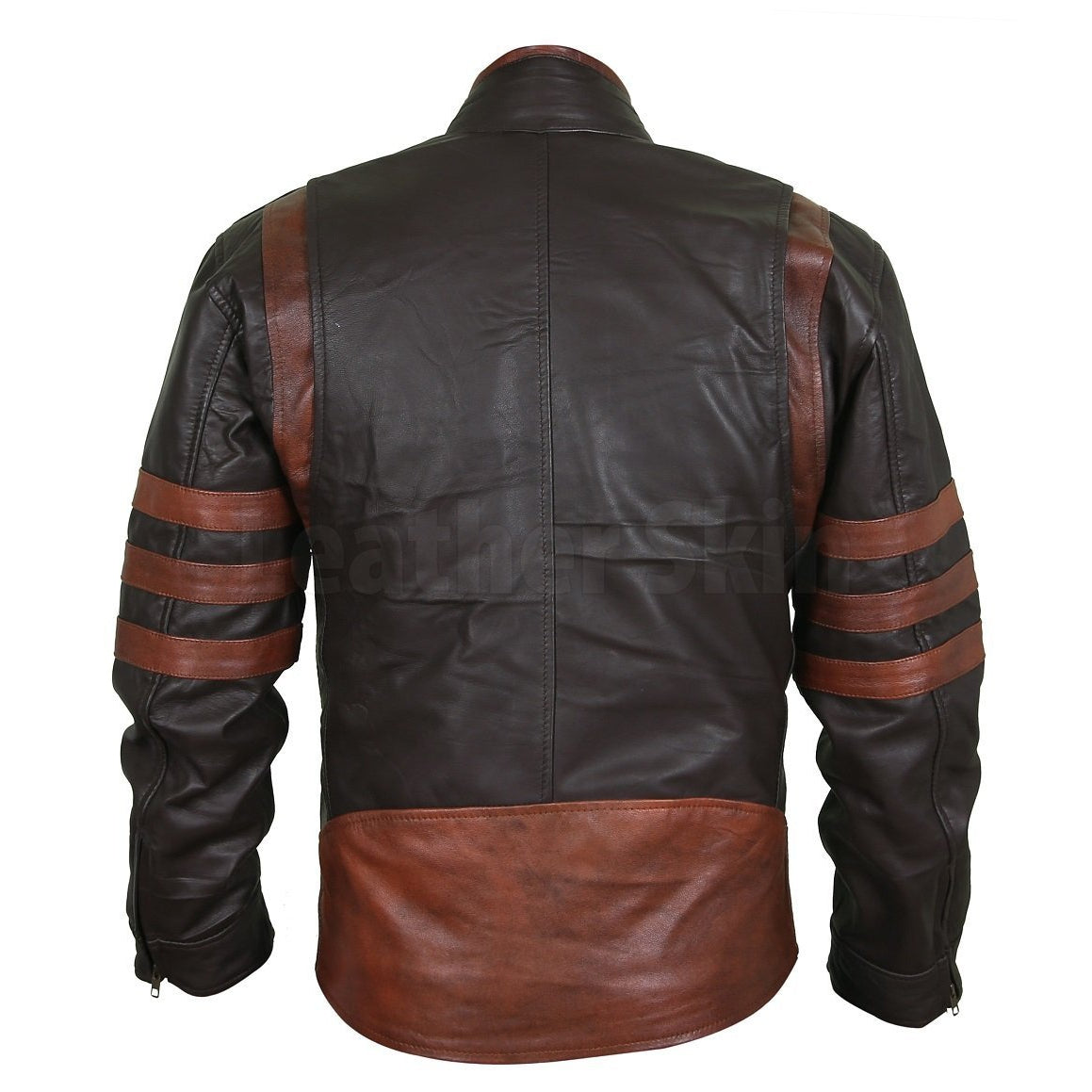 Model Dark Brown Leather Racer Jacket