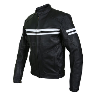 men motorcycle jacket with stripes