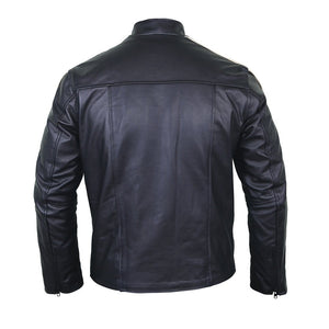 Simple Black Leather Field Jacket