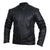 Spectacular Ebony Black Striped Leather Racer Jacket