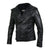 womens black leather jacket with zipper flap