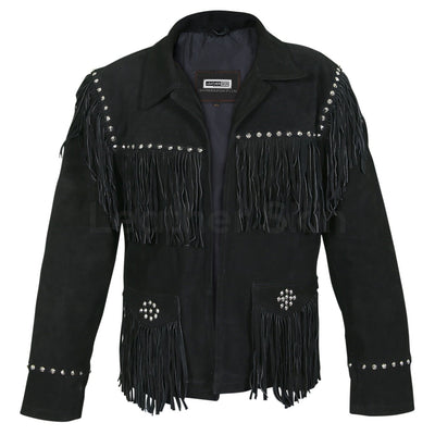 Home / Products / Women Black Western Fringes Cone Spike Studs Suede ...