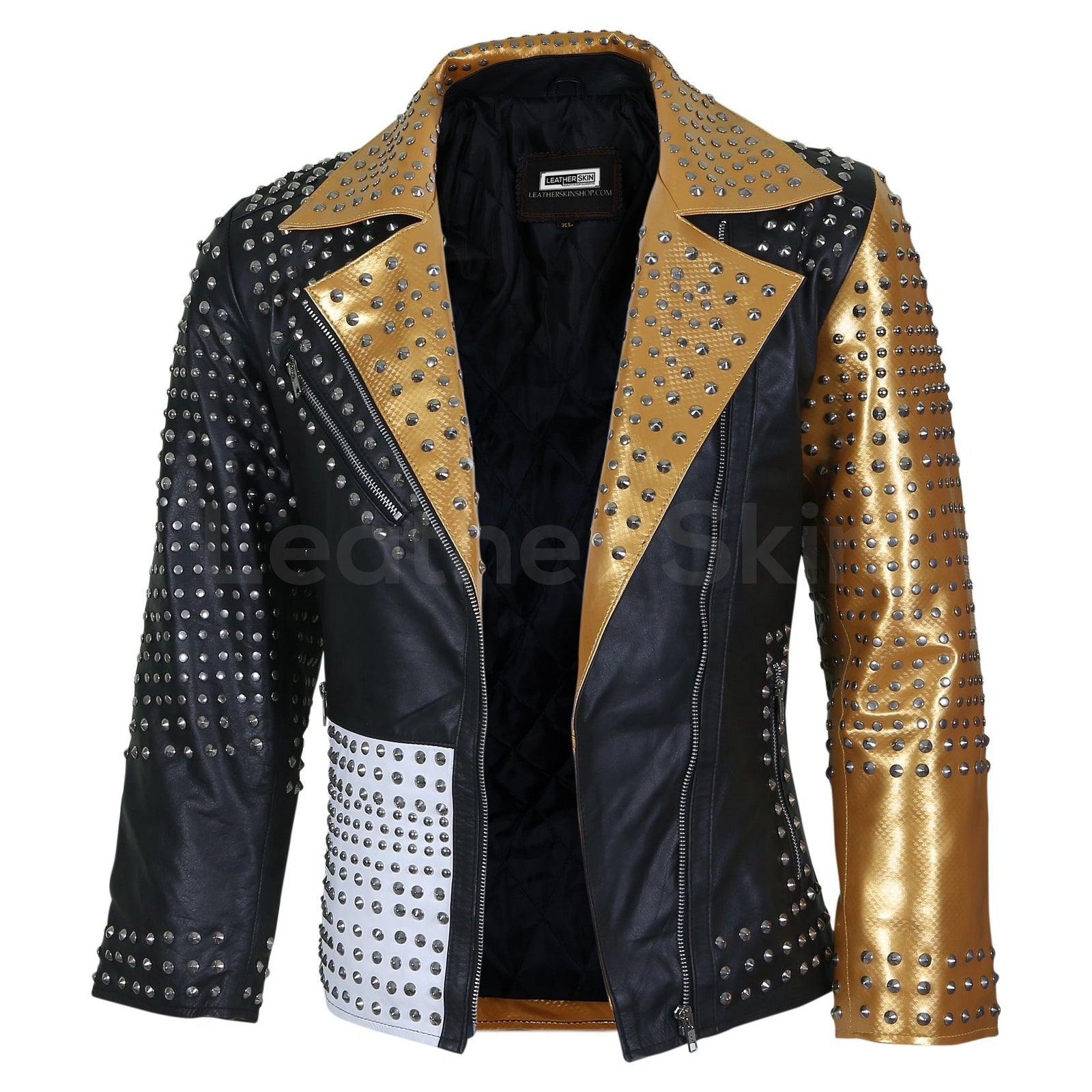 Biker jacket cheap gold hardware