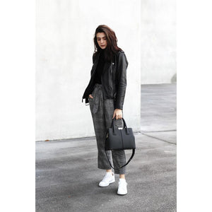 Women Lookbook Tote Messenger Faux-Leather Handbag