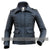 NWT Black Rib Quilted Women Ladies Genuine Leather Jacket