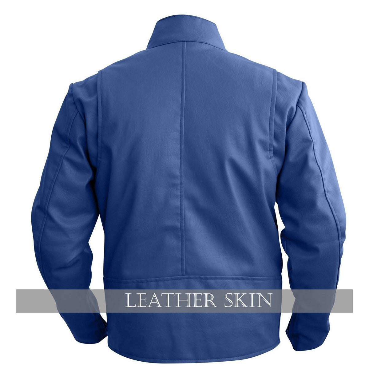 NWT Stylish Blue Men Synthentic  Leather Jacket
