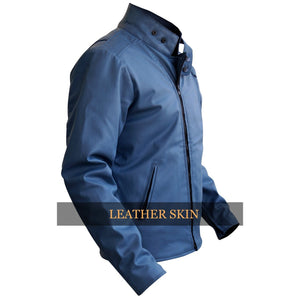 NWT Stylish Gray  Men Stylish Synthetic  Leather Jacket