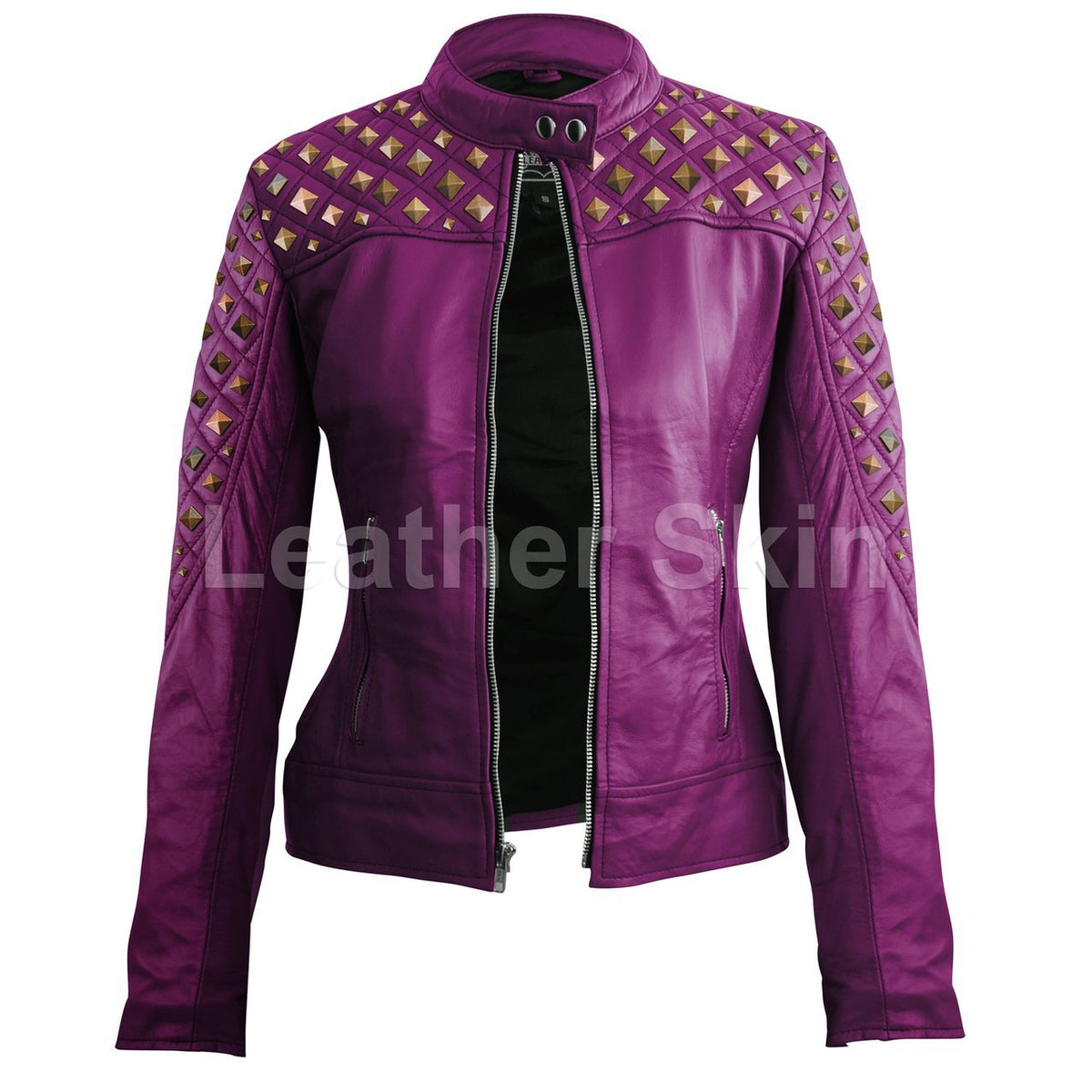 Pink Leather Jackets for Women in Real Leather - Leather Skin Shop