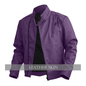 NWT Stylish Purple Men Stylish Synthetic  Leather Jacket