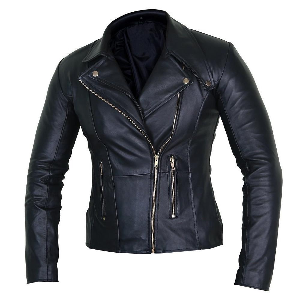 Elegant Black Leather Biker Jacket
