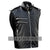 New Men Black Genuine Leather Vest with double chest YKK zippers - 100% Genuine Leather