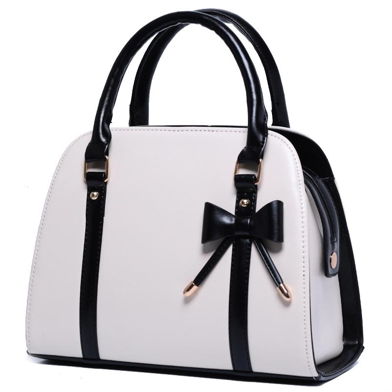 Women Tote Leather Handbag with Attractive Designer Bow