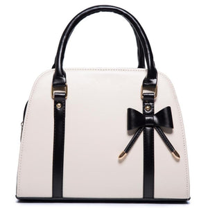 Women Tote Leather Handbag with Attractive Designer Bow
