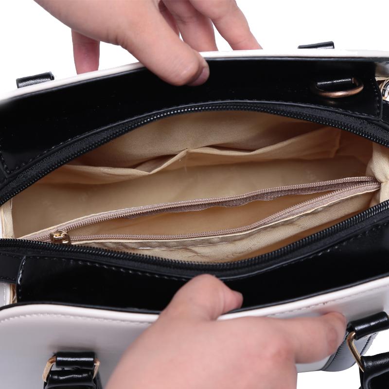 Women Tote Leather Handbag with Attractive Designer Bow Inside View