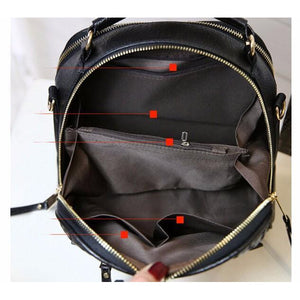 Women Black Diamond Quilted Leather Tote Messenger Handbag Inside