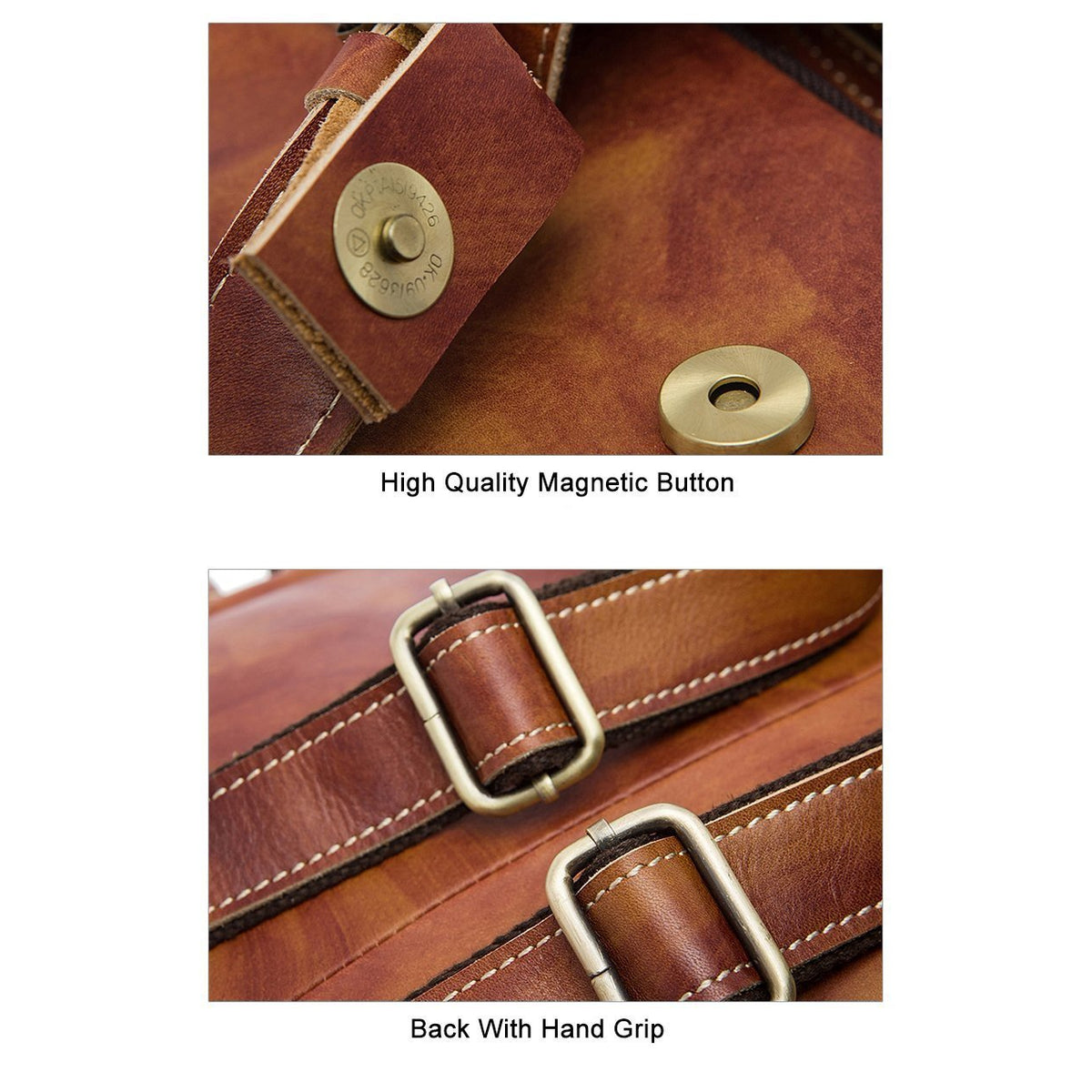 Men Multi-purpose and Spacious Distressed Brown Genuine Leather Backpack with a Belt Design