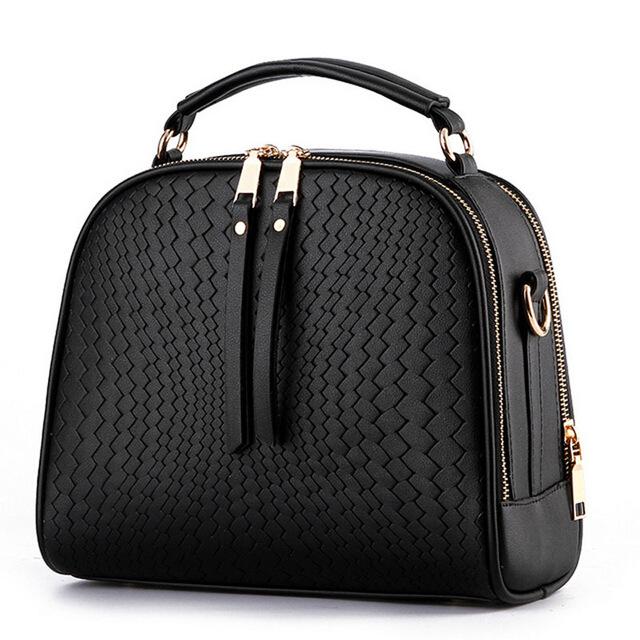 Home / Products / Women Black Zig Zag Quilted Faux-Leather Handbag with ...