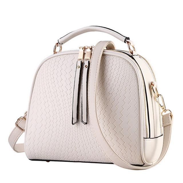 Women Black Zig Zag Quilted Faux-Leather Handbag with Dual Compartments