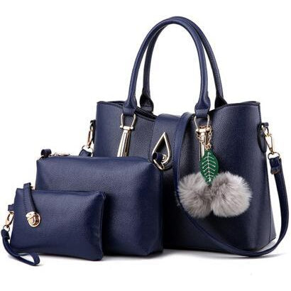 Women Faux-Leather Set of Beautifully Crafted Tote Sling Satchel Handbags