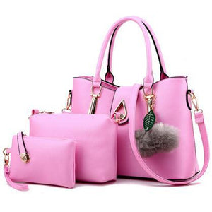 Women Faux-Leather Set of Beautifully Crafted Tote Sling Satchel Handbags