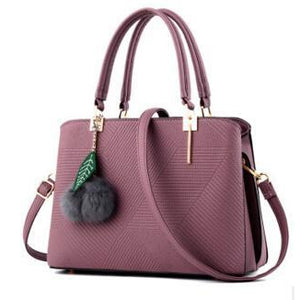 Women Purple Tote Cross-Body Handbag