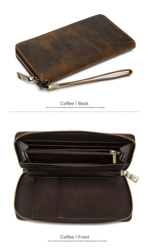Coffee Color Genuine Leather Men Purse  with Superb Surface Vintage Finish