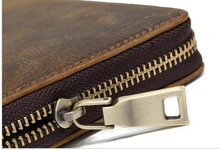 GZCZ Genuine Leather Men Wallet Fashion Coin Purse Card Holder Small Wallet  Men Portomonee Male Clutch Zipper Clamp For Money - AliExpress
