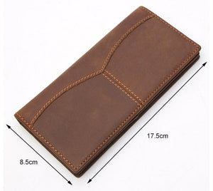 Men Classical Style Genuine Leather Wallet with Threading Handiwork