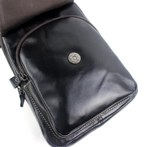 Alligator Pattern Unique Classic Style Leather Shoulder Bag for Men