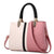 Women Pink Tote Dual Colour Retro Messenger Leather Handbag 