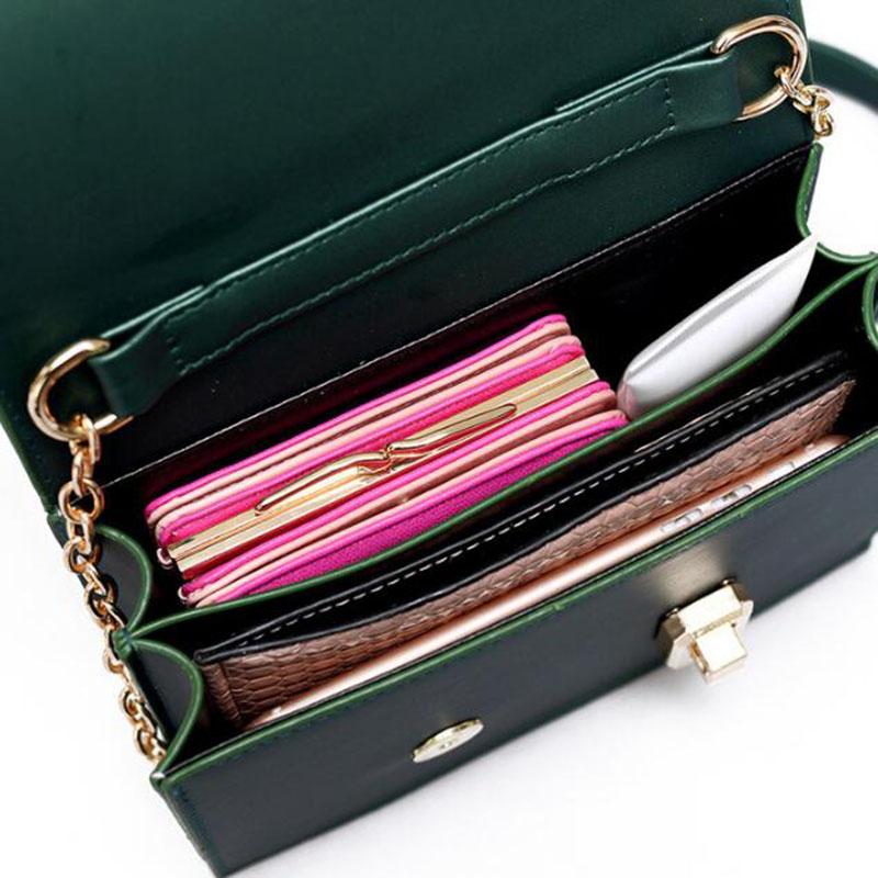 Women Baguette Sling wristlet Crossbody Messenger Faux-Leather Bag with Lock Style Design