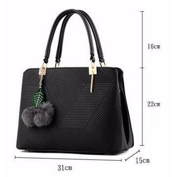 Women Black Tote Cross-Body Handbag Dimensions