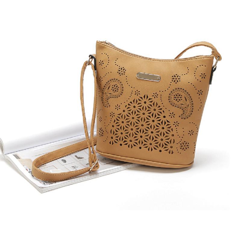 Women Yellow Apricot Hobo Tote Shoulder Handbag with Beautiful Artwork