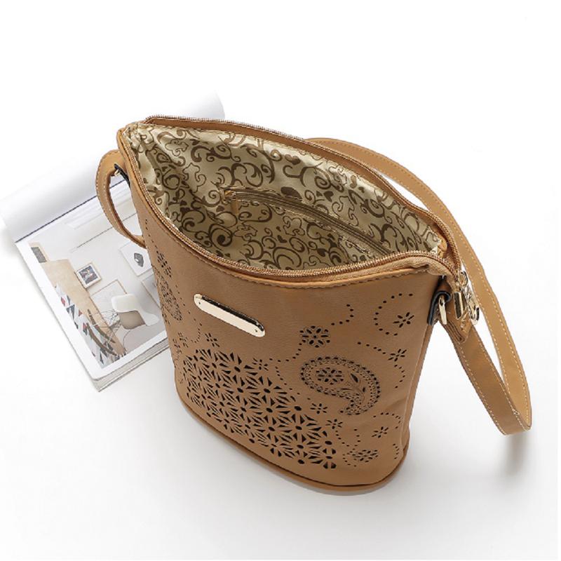 Women Yellow Apricot Hobo Tote Shoulder Handbag Inside