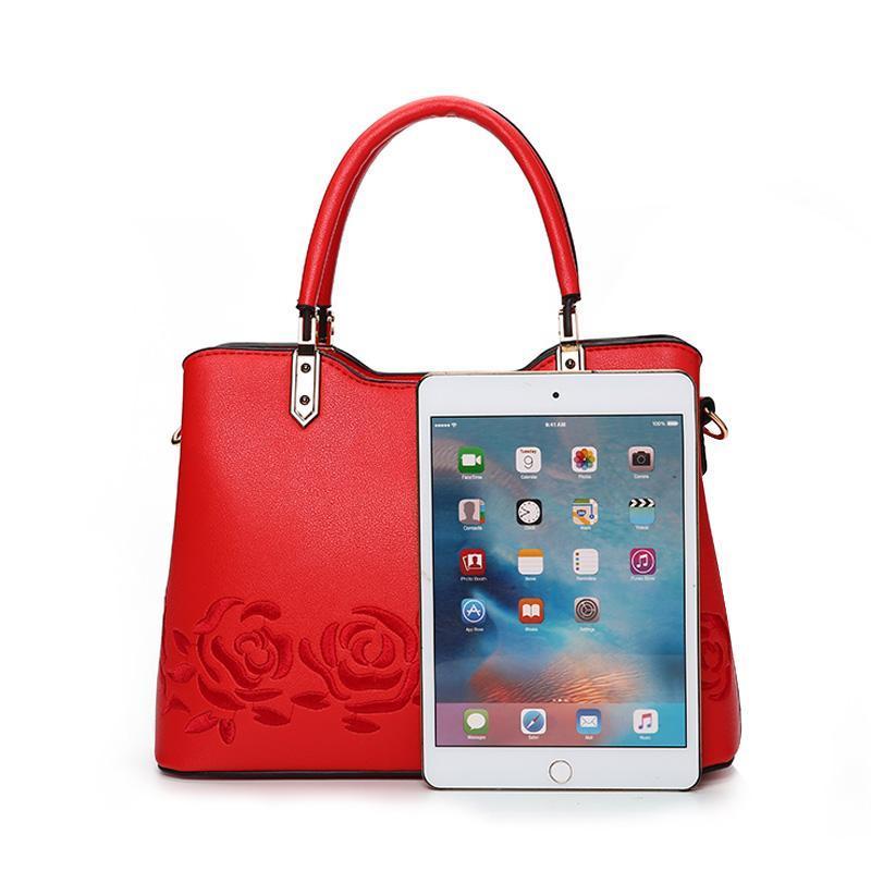 Free Shipping Embroidery Messenger Bags Women Leather Handbags
