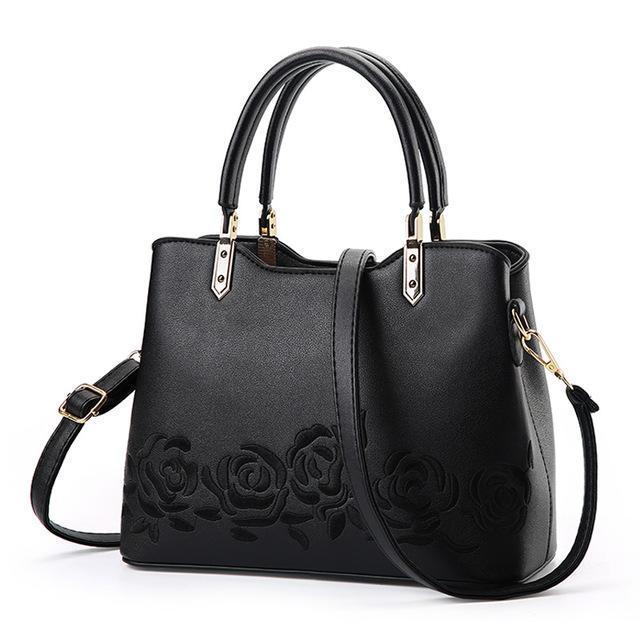 ◆GRAILZ◆ LUXE FIORE LEATHER BAG BLACK GR24FWFA02BK Zzfab Big Flower Purse with Clasp Black: Handbags: Amazon.com