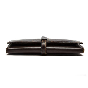 Top Notch Quality Brown Original Leather Casual Retro Style Long Wallet for Men