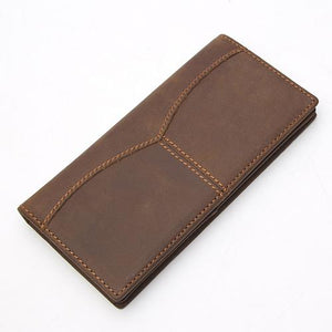 Men Classical Style Genuine Leather Wallet with Threading Handiwork