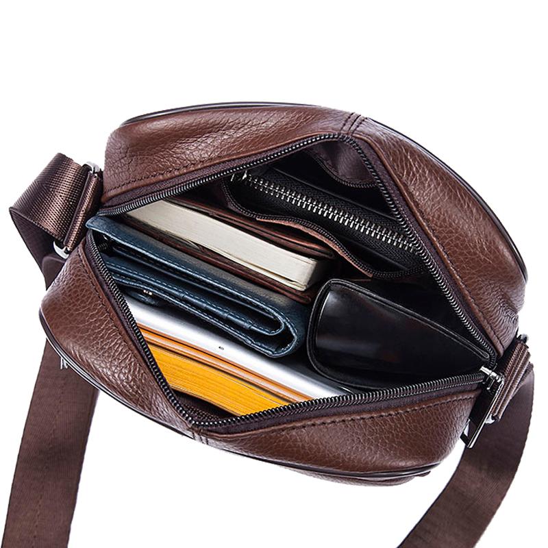 Casual Style and Genuine Cow Leather Messenger Handbag for Men