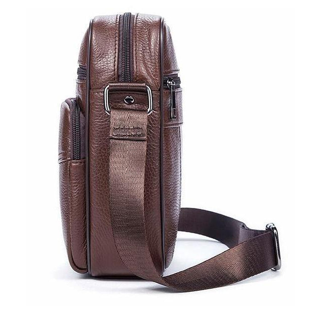 Casual Style and Genuine Cow Leather Messenger Handbag for Men