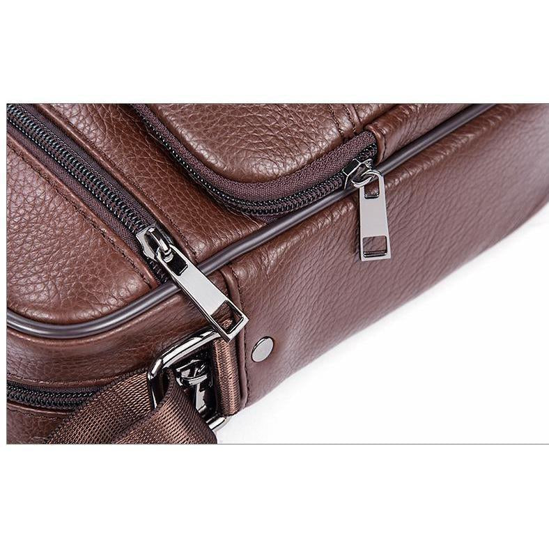 Casual Style and Genuine Cow Leather Messenger Handbag for Men