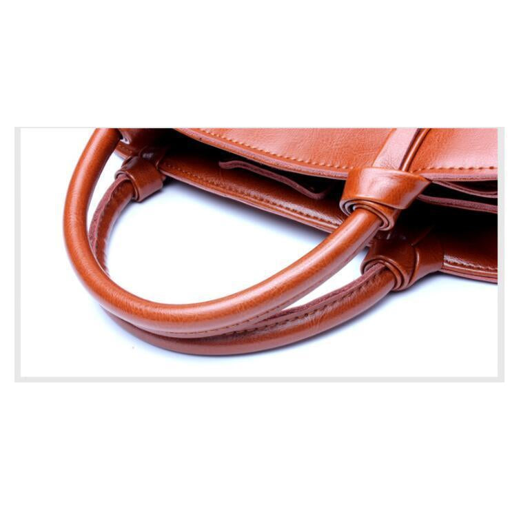 Women Vintage Rich and Premium Faux-Leather Women Tote Bag with Leather Tag