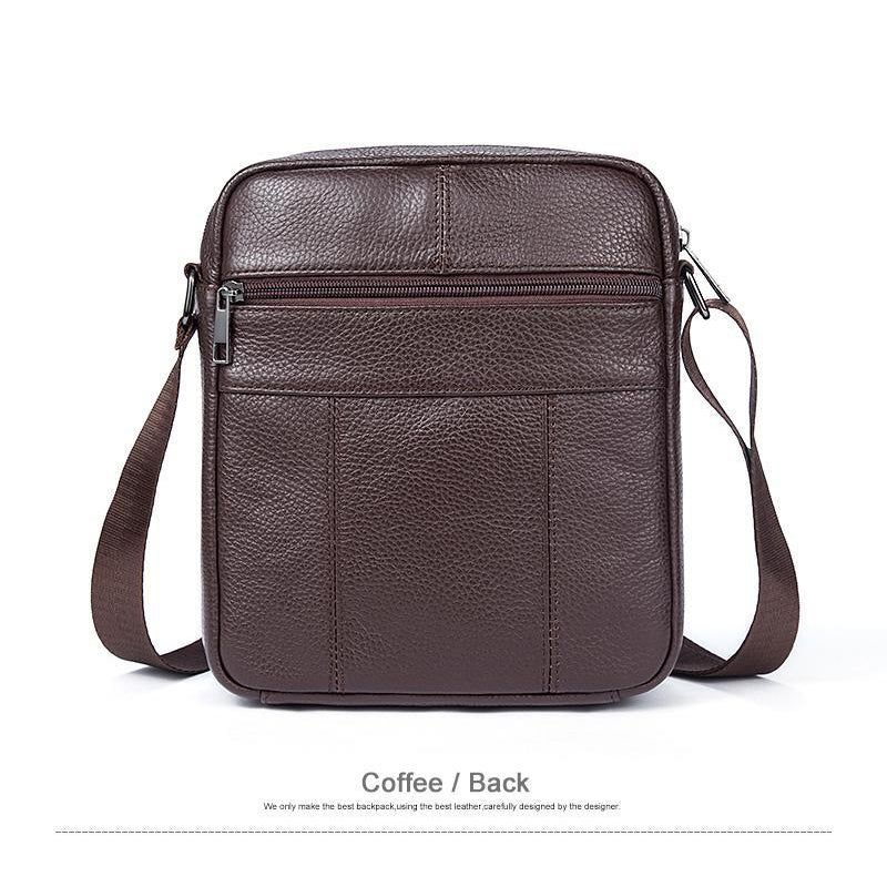 Men Original Leather Dark Brown Vintage Style Shoulder Strap Bag