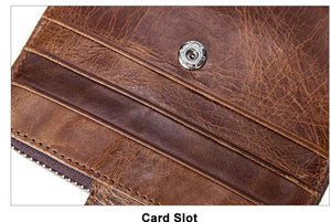 Men Coffee Distressed Leather Premium Casual Wallet with Multiple Card Slots