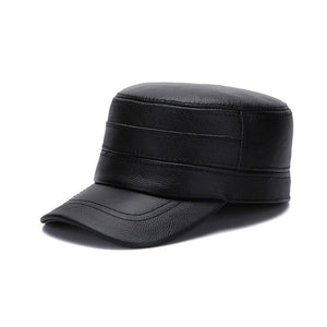 Men Military Leather Cap with Impeccable Quality