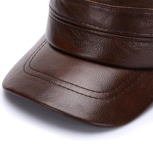 Men Military Leather Cap with Impeccable Quality