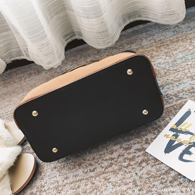 Women Brown Tote Leather Handbag Bottom