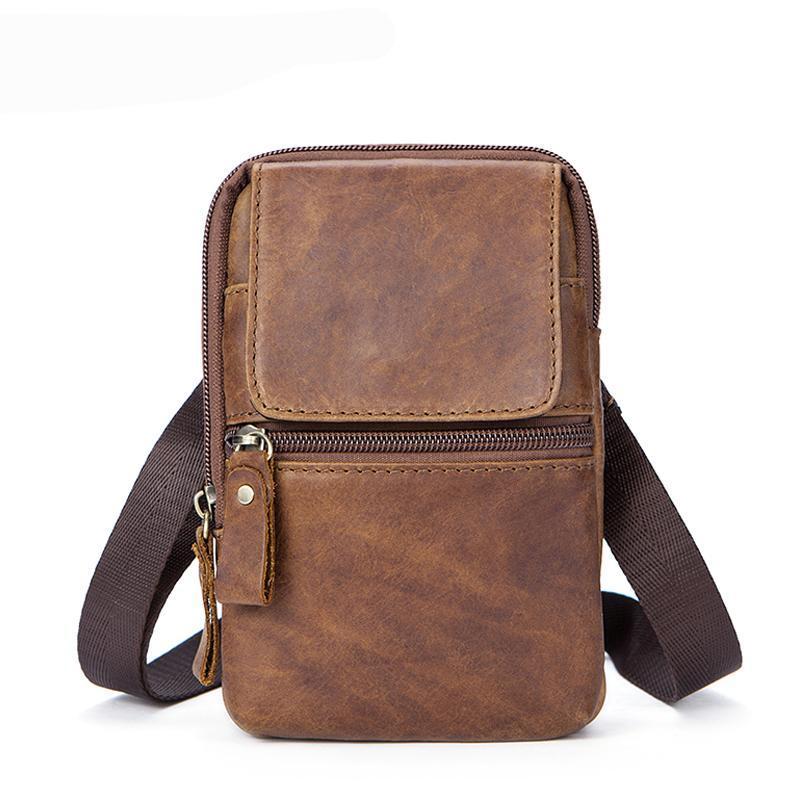 Mens Leather Bag With Wrist Strap The Santino Small By Maxwell Scott Bags   notonthehighstreetcom
