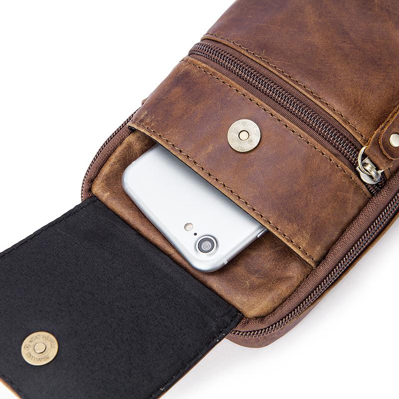 Premium Casual Waist Pack Made with Original Leather for Travelling Purposes