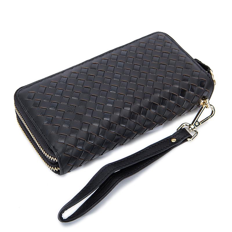 Trendy and Stylish Woven Style Men Clutch Long Genuine Leather Wallet